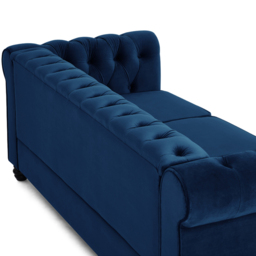 Home Detail Chesterfield 3 Seater Studded Blue Velvet Sofa - Wilko - thumbnail 5
