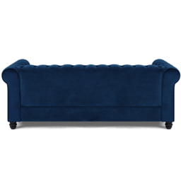 Home Detail Chesterfield 3 Seater Studded Blue Velvet Sofa - Wilko - thumbnail 4
