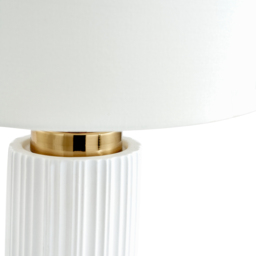 Pacific Lifestyle Ionic White Textured Ceramic and Gold Metal Table Lamp - Wilko - thumbnail 4