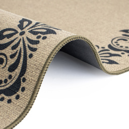JVL Elegance Scroll Border Rubber Backed Door Mat and Runner Set - Size: 75 x 50 x 5cm - Black - Wilko - thumbnail 7