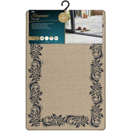 JVL Elegance Scroll Border Rubber Backed Door Mat and Runner Set - Size: 75 x 50 x 5cm - Black - Wilko - thumbnail 3