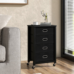 Costway 4 Drawer Black Mobile Filing Cabinet - Size: 68 x 33 x 13cm - Multi - Wilko - thumbnail 3