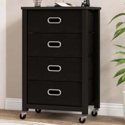 Costway 4 Drawer Black Mobile Filing Cabinet - Size: 68 x 33 x 13cm - Multi - Wilko - thumbnail 1