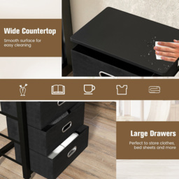 Costway 4 Drawer Black Mobile Filing Cabinet - Size: 68 x 33 x 13cm - Multi - Wilko - thumbnail 7