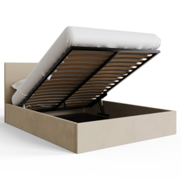 GFW Double Natural Velvet End Lift Ottoman Bed - Wilko - thumbnail 7