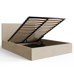 GFW Double Natural Velvet End Lift Ottoman Bed - Wilko - thumbnail 6