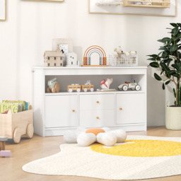 Costway 2 Door 2 Drawer Single Shelf White Wooden Kids Toy Storage Organiser - Size: 106 x 30 x 62cm - Wilko - thumbnail 4