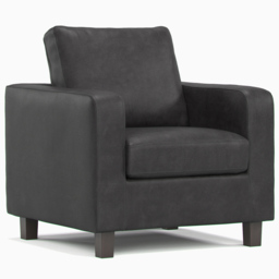 York 4 Seater Black Faux Leather Sofa Suite - Wilko - thumbnail 5