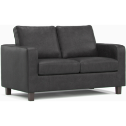 York 4 Seater Black Faux Leather Sofa Suite - Wilko - thumbnail 4