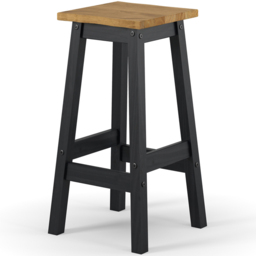 Core Products Corona Black High Breakfast Stool Set of 2 - Wilko - thumbnail 3