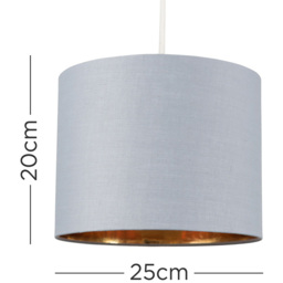 ValueLights Reni Grey and Metallic Gold Small Ceiling Drum Lamp Shade - Size: 34.5 x 20 x 34.5cm - Wilko - thumbnail 6
