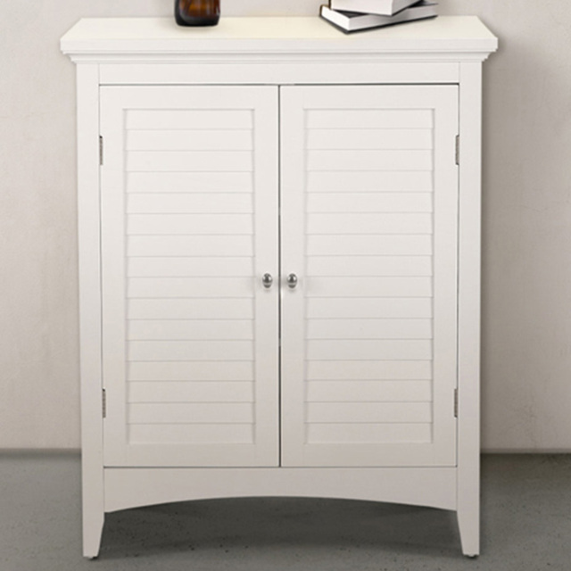 Teamson Home Glancy 2 Door White Wooden Floor Storage Cabinet - Size: 81.3 x 33.0 x 66.0cm - Wilko - image 1