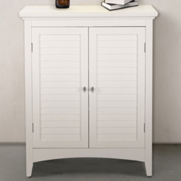 Teamson Home Glancy 2 Door White Wooden Floor Storage Cabinet - Size: 81.3 x 33.0 x 66.0cm - Wilko