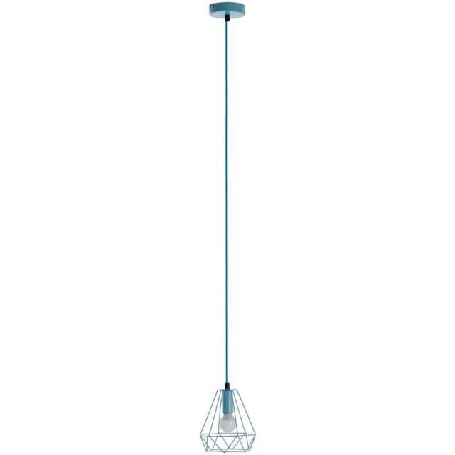 Premier Housewares Beli Blue Metal Wire Pendant Light - Size: 16 x 16 x 115cm - Wilko - image 1