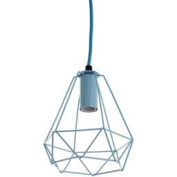 Premier Housewares Beli Blue Metal Wire Pendant Light - Size: 16 x 16 x 115cm - Wilko - thumbnail 4