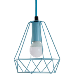 Premier Housewares Beli Blue Metal Wire Pendant Light - Size: 16 x 16 x 115cm - Wilko - thumbnail 3
