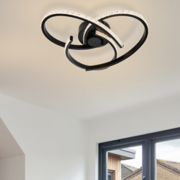 Cosylyte Moora 3 Light Matt Black Curved Beaded LED Ceiling Light - Size: 45 x 42 x 16cm - Wilko - thumbnail 3