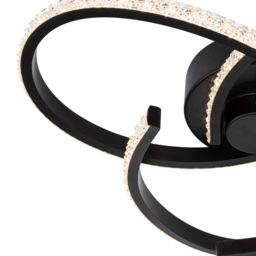 Cosylyte Moora 3 Light Matt Black Curved Beaded LED Ceiling Light - Size: 45 x 42 x 16cm - Wilko - thumbnail 5