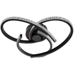 Cosylyte Moora 3 Light Matt Black Curved Beaded LED Ceiling Light - Size: 45 x 42 x 16cm - Wilko