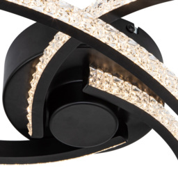 Cosylyte Moora 3 Light Matt Black Curved Beaded LED Ceiling Light - Size: 45 x 42 x 16cm - Wilko - thumbnail 6