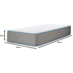 Starlight Beds Single Bubble Hybrid Memory Foam Layer Open Coil Spring Mattress - Grey - Wilko - thumbnail 7