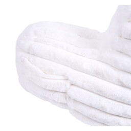Ribbed Faux Fur Cuddle Chair White - Size: 85 x 43 x 40 cm - Divante - Wilko - thumbnail 6