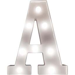 St Helens Battery Operated 3D LED Letter A Light - Size: 14 x 3 x 22cm - White - Wilko