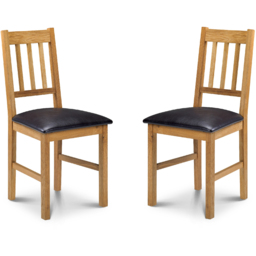 Julian Bowen Coxmoor Set of 2 Oak Chair - Brown - Wilko - thumbnail 3