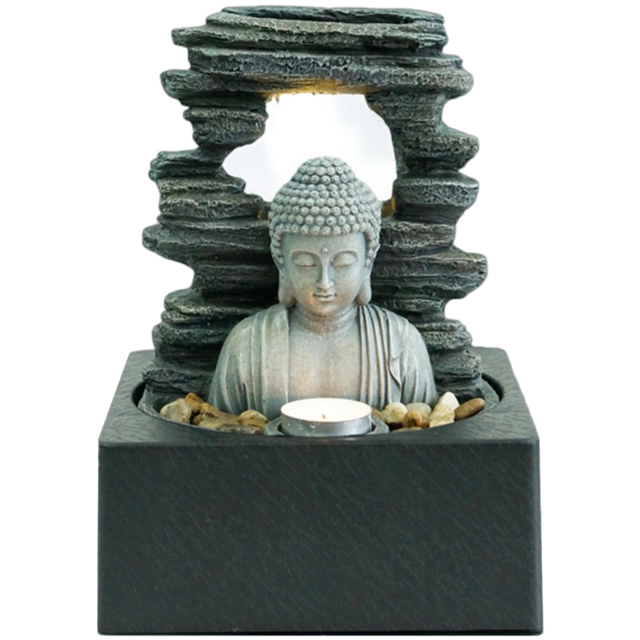 Acacia Home Grey Buddha Tabletop Fountain - Size: 24.0 cm x 18.0 cm x 18.0 cmcm - Multi - Wilko - image 1