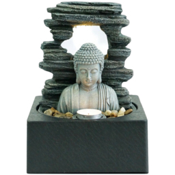 Acacia Home Grey Buddha Tabletop Fountain - Size: 24.0 cm x 18.0 cm x 18.0 cmcm - Multi - Wilko - thumbnail 1