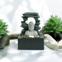 Acacia Home Grey Buddha Tabletop Fountain - Size: 24.0 cm x 18.0 cm x 18.0 cmcm - Multi - Wilko - thumbnail 4