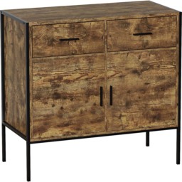 Vida Designs Brooklyn 2 Door 2 Drawer Dark Wood Sideboard - Size: 40 x 83 x 79cm - Brown - Wilko - thumbnail 3