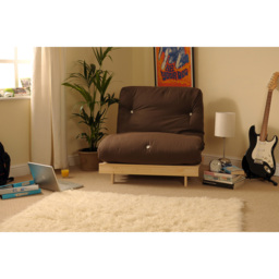 Brooklyn Single Sleeper Chocolate Cream Futon Base and Mattress - Chocolate/Cream - Wilko - thumbnail 4