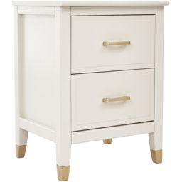 Palazzi 2 Drawer White Wide Bedside Table - Wilko - thumbnail 3