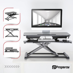 ProperAV 2 Tier Gaming Desk Black - Size: 88.5 x 49 x 18.5cm - Wilko - thumbnail 5