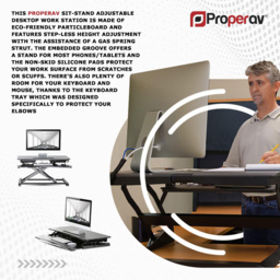 ProperAV 2 Tier Gaming Desk Black - Size: 88.5 x 49 x 18.5cm - Wilko - thumbnail 6