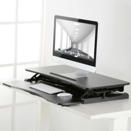 ProperAV 2 Tier Gaming Desk Black - Size: 88.5 x 49 x 18.5cm - Wilko