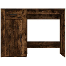 vidaXL Single Door Single Drawer Computer Desk Smoked Oak - Size: 75 x 100 x 49cm - Brown - Wilko - thumbnail 6
