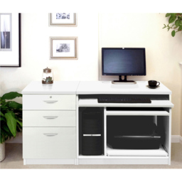 R White Cabinets 2 Drawer Single Cabinet Set-06 Computer Desk White - Size: 72.8 x 132.9 x 54cm - Wilko - thumbnail 5