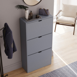 VIDA DESIGNS 3 Drawer Grey Shoe Cabinet - Wilko - thumbnail 4