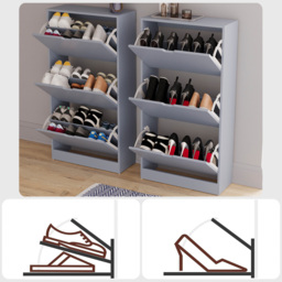 VIDA DESIGNS 3 Drawer Grey Shoe Cabinet - Wilko - thumbnail 6
