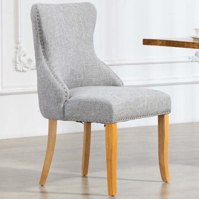 Artemis Home Olivola Set of 2 Light Grey Fabric Dining Chair - Wilko - image 1