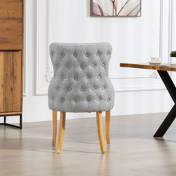 Artemis Home Olivola Set of 2 Light Grey Fabric Dining Chair - Wilko - thumbnail 6