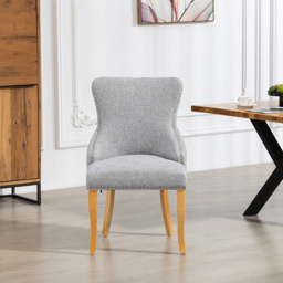 Artemis Home Olivola Set of 2 Light Grey Fabric Dining Chair - Wilko - thumbnail 3