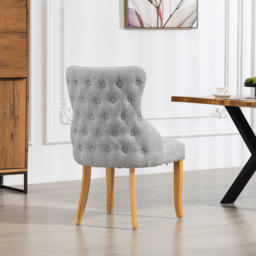 Artemis Home Olivola Set of 2 Light Grey Fabric Dining Chair - Wilko - thumbnail 5