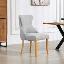 Artemis Home Olivola Set of 2 Light Grey Fabric Dining Chair - Wilko - thumbnail 7