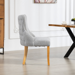 Artemis Home Olivola Set of 2 Light Grey Fabric Dining Chair - Wilko - thumbnail 4