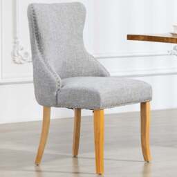 Artemis Home Olivola Set of 2 Light Grey Fabric Dining Chair - Wilko - thumbnail 1