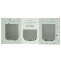 French Connection White Collection Scented Candle 3 Piece Gift Set - Size: 9 x 6.6 x 20.8cm - n/a - Wilko - thumbnail 4
