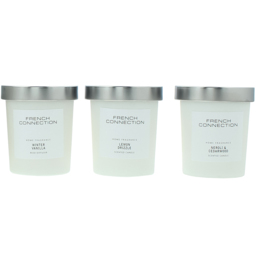 French Connection White Collection Scented Candle 3 Piece Gift Set - Size: 9 x 6.6 x 20.8cm - n/a - Wilko - thumbnail 3
